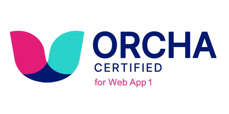 Orcha certified web app logo which is given alongside the NHS Innovation Accelerator programme