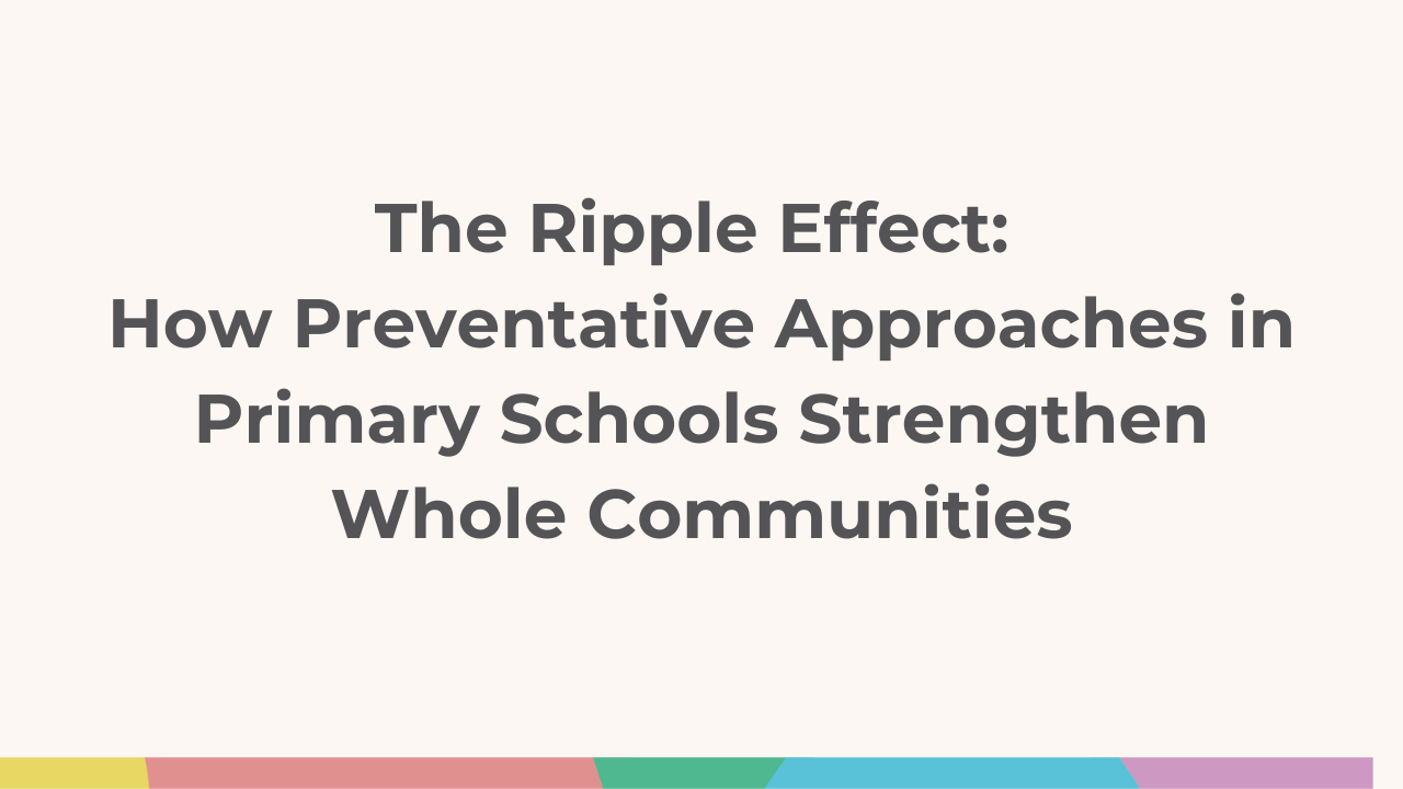 myHappymind blog post thumbnail image for the The Ripple Effect: How Preventative Approaches in Primary Schools Strengthen Whole Communities