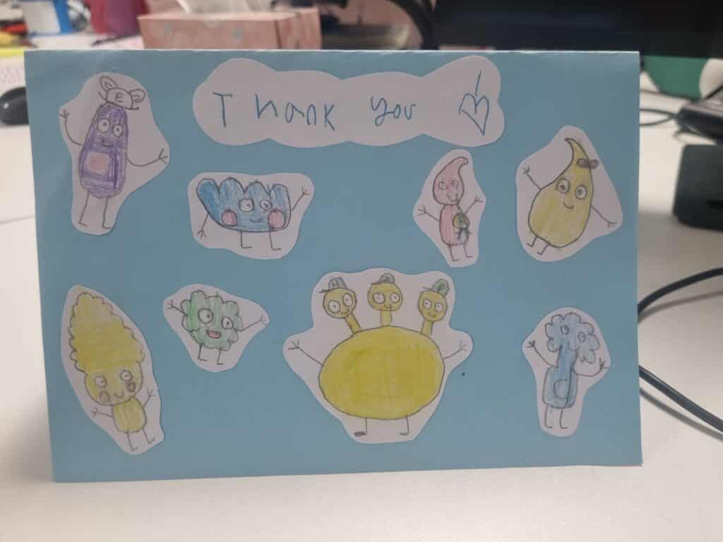 picture of a thoughtful card using the myHappymind characters