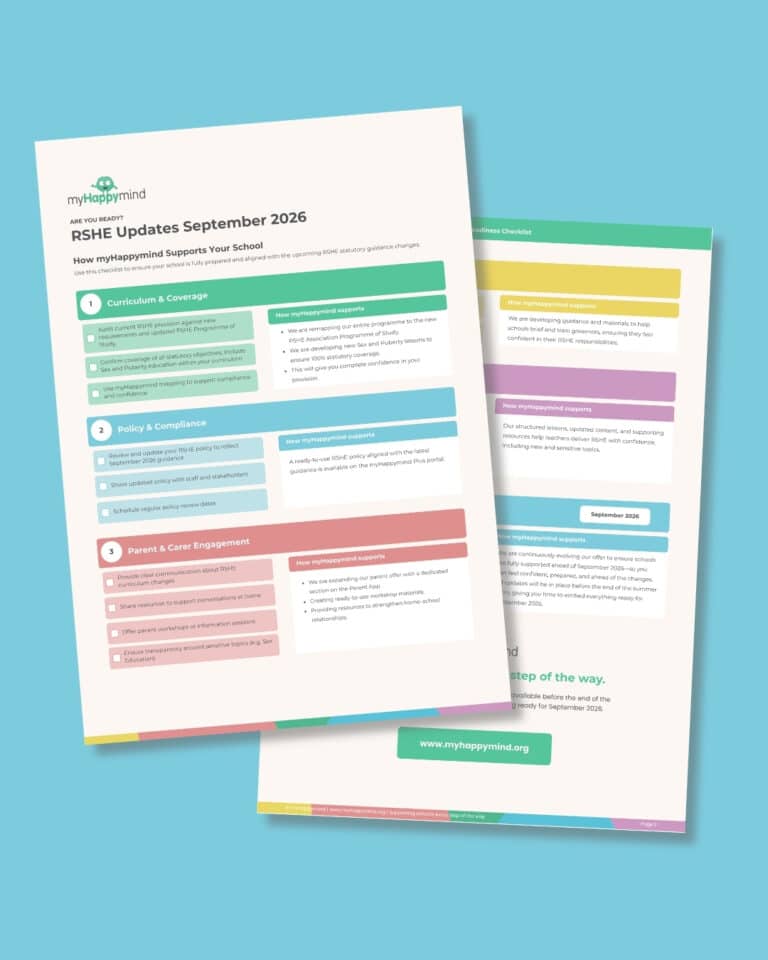 image of the new myHappymind RSHE checklist